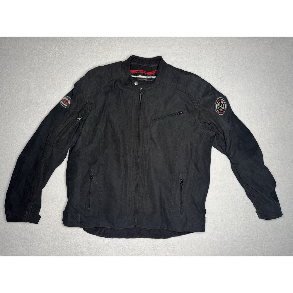 Street & Steel‎ Black Padded Motorcycle Riding Jacket Brotherhood Patch Sz XL